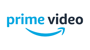 Amazon Prime Video logo with the word prime in blue, video in black, and a blue curved arrow underneath, resembling a smile.