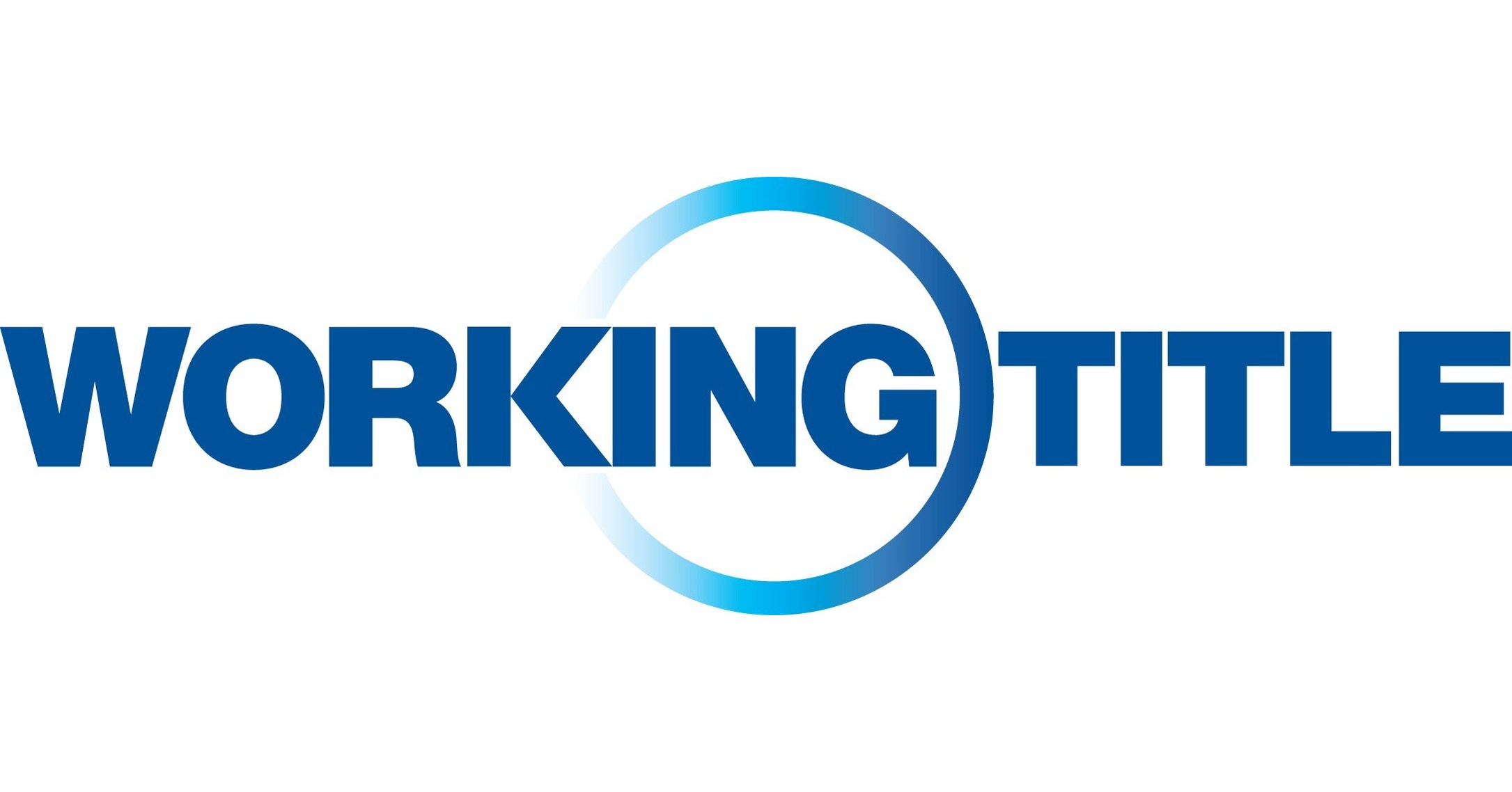 The words WORKING TITLE in bold blue capital letters, with a blue gradient ring encircling part of the G and T on a white background.
